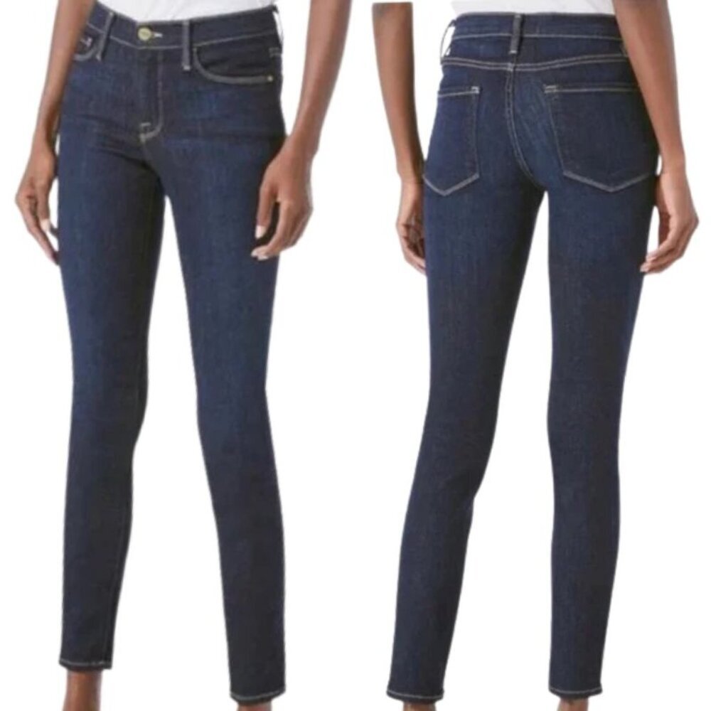 FRAME Denim Le Skinny De Jeanne Queens Way Jeans Blue Size 32